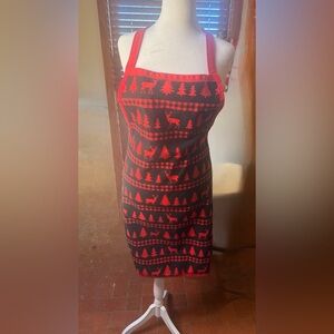 UNISEX XL Red and Black Apron Pristine Condition